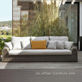 Combinación de sofá al aire libre de ratán de patio nórdico